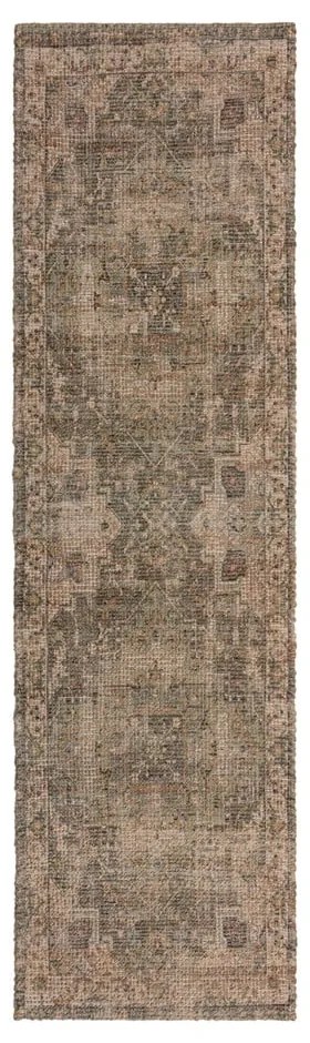 Covor tip traversă kaki țesut manual din amestec de iută 60x230 cm Selena Jute Traditional – Flair Rugs