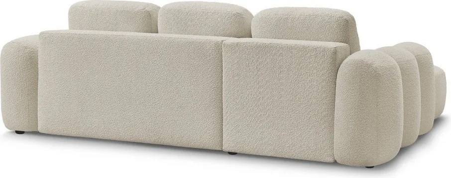 Colțar bej extensibil/cu spațiu de depozitare cu tapițerie din țesătură bouclé (cu colț pe partea stângă/cu șezlong) Montaigne – Bobochic Paris