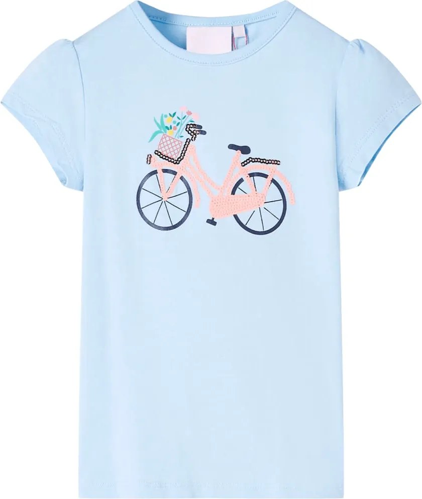 vidaXL Tricou pentru copii, albastru deschis, 116