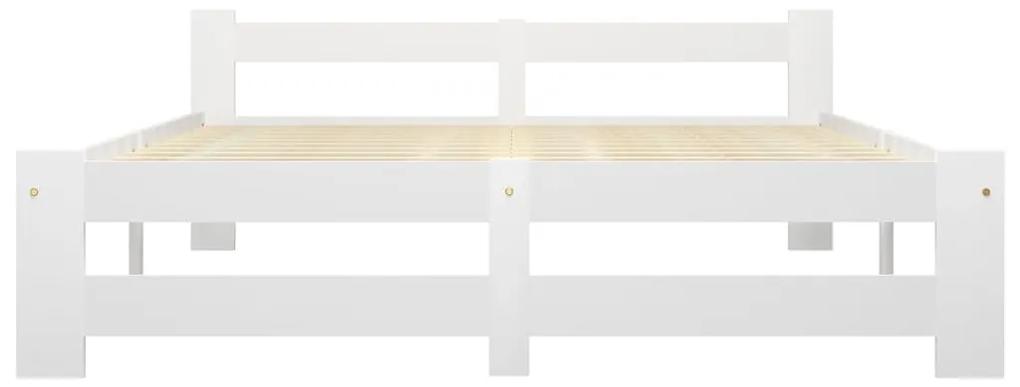 Cadru de pat, alb, 140 x 200 cm, lemn masiv de pin Alb, 140 x 200 cm