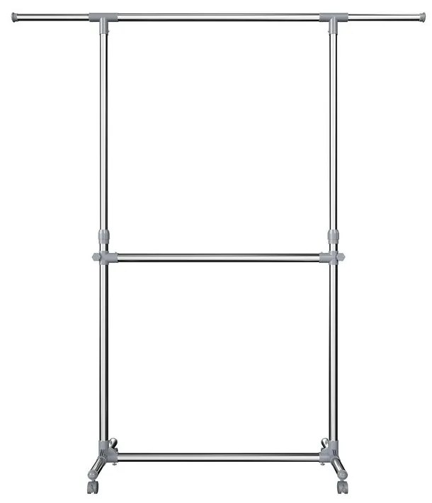 Suport pentru haine în două trepte JASON 93x49x113-198cm, argintiu SongmicsHome