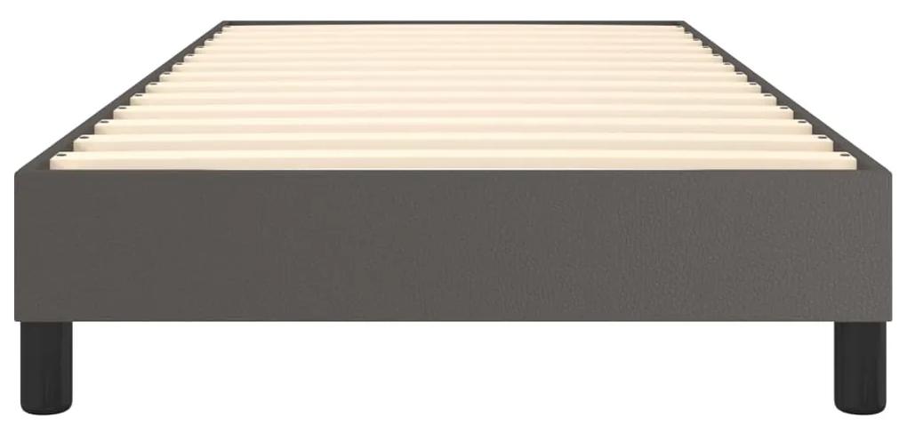 Cadru de pat box spring, gri, 80x200 cm, piele ecologica Gri, 25 cm, 80 x 200 cm