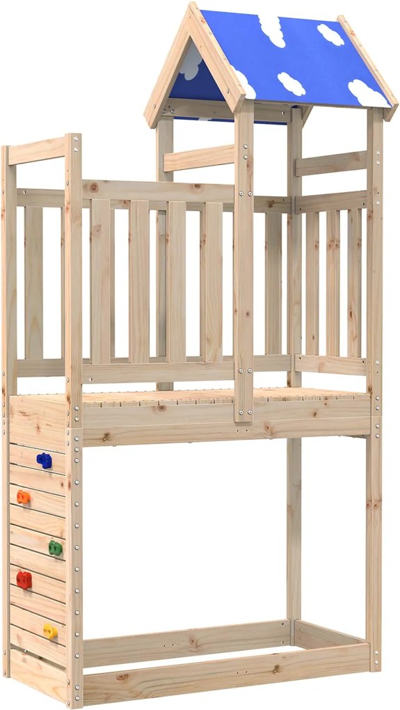 vidaXL Turn de joacă Maro 110.5 x 52.5 x 215 cm Lemn de pin masiv