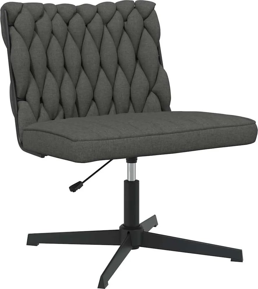 vidaXL Scaun de birou pivotant, gri închis, material textil