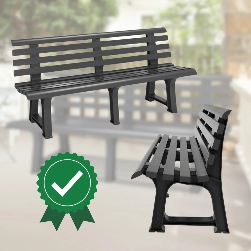 Bancă de grădină ORCHIDEA, 145x49x74cm, antracit I.P.A.E-Progarden