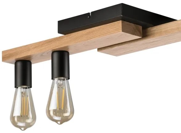 Lustră aplicată MATTE 2xE27/15W/230V + 3xG9/5W/230V negru/stejar