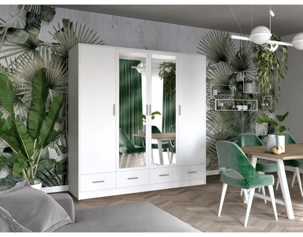 Dulap cu oglindă SANNA 200x215 cm, alb