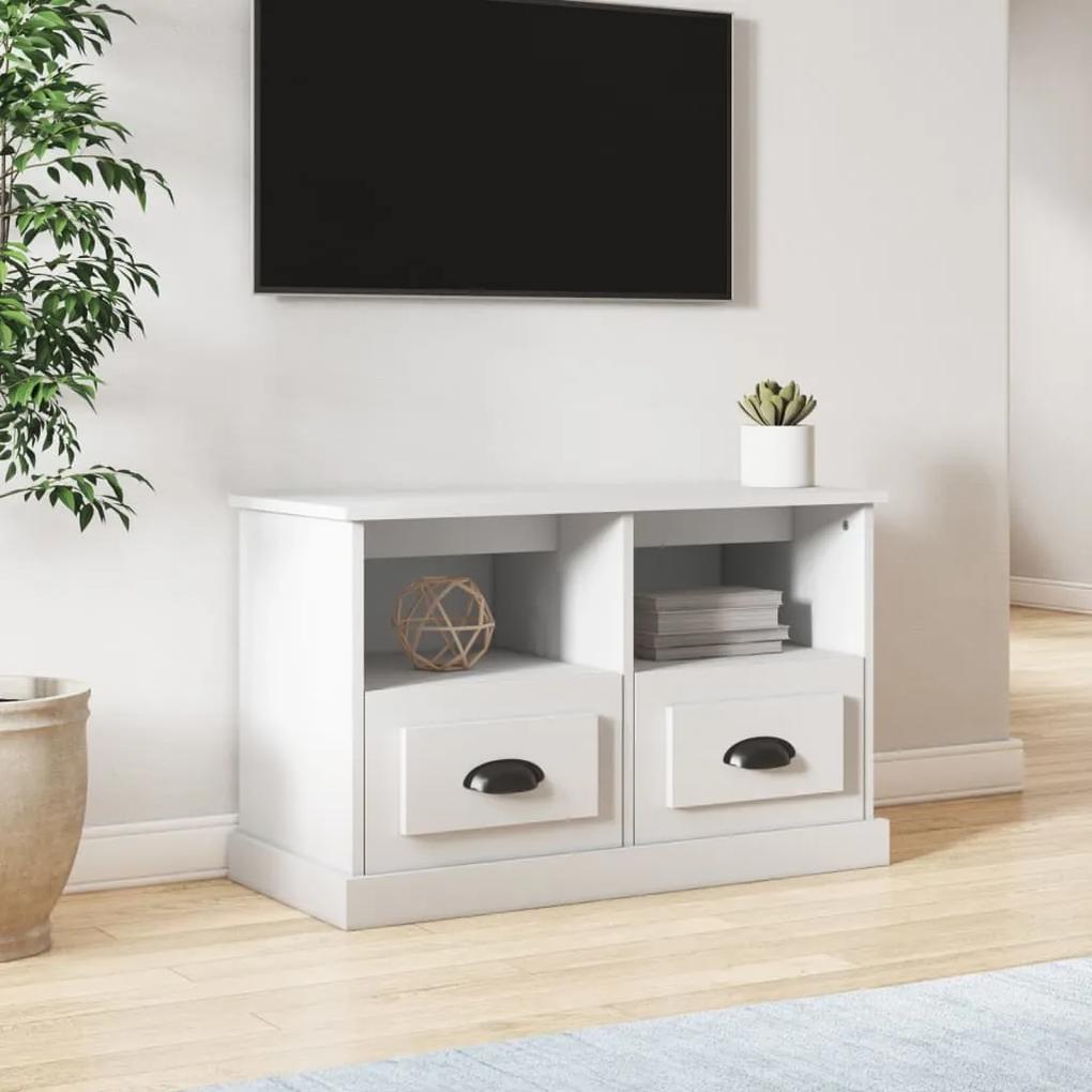 Comoda TV, alb, 80x35x50 cm, lemn prelucrat