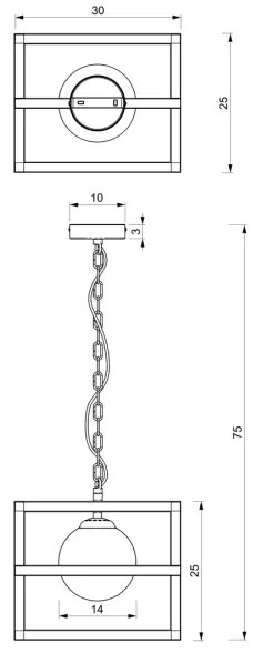 Lustră pe lanț DIEGO 1xE14/40W/230V neagră