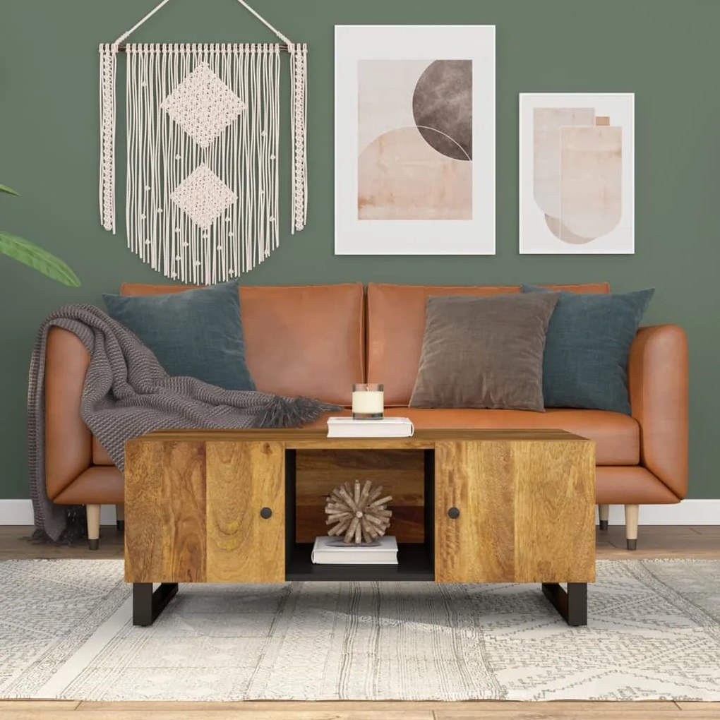 vidaXL Măsuță de cafea, 100x54x40 cm, lemn masiv mango/lemn prelucrat