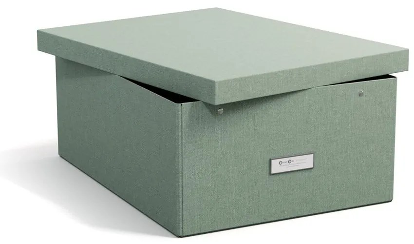 Cutie de depozitare albastru-verde din carton cu capac 34,5x45x18,5 cm Katrin Canvas Paper Laminate – Bigso
