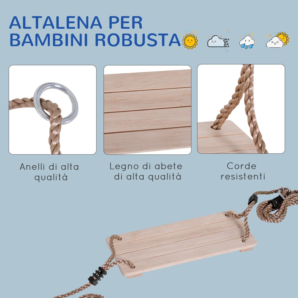 Leagan de gradina pentru copii Outsunny, 40x16x120cm, lemn | Aosom RO