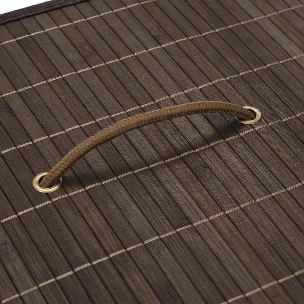 Cos de rufe din bambus, maro inchis, dreptunghiular 1, Maro inchis, 52 x 32 x 60 cm