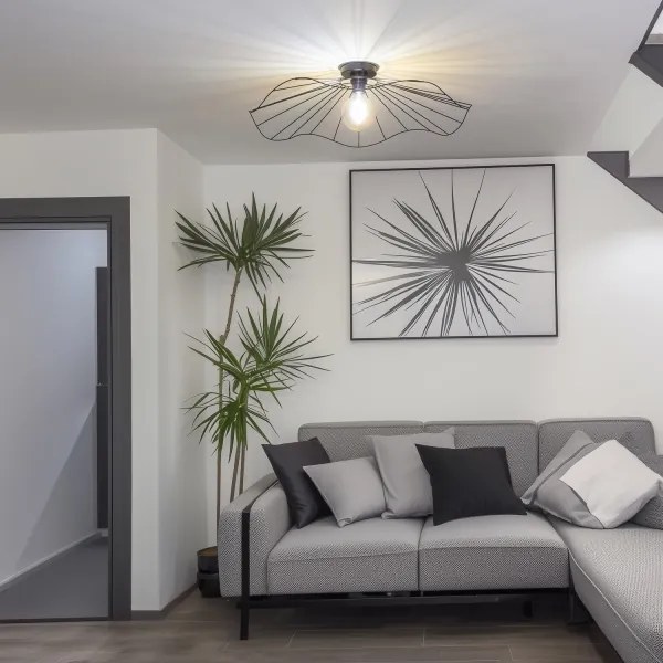 Brilagi - Lustră LED montată pe tavan CERIA WIRE 1xE27/40W/230V Ø 80 cm negru