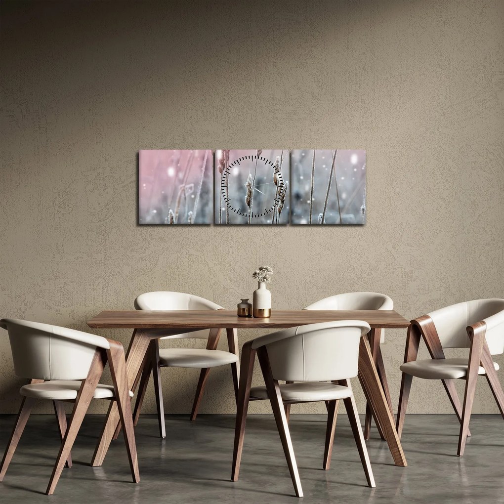Tablou - Peisaj de iarnă (cu ceas) (90x30 cm)