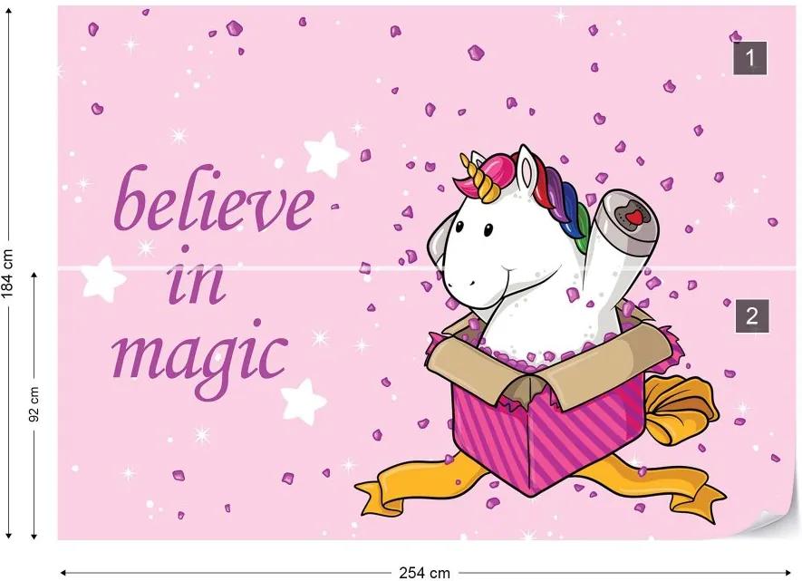Fototapet GLIX - Unicorn "Believe In Magic" + adeziv GRATUIT Tapet nețesute - 254x184 cm