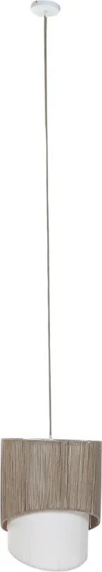 Lustră suspendată din iută împletită și metal, maro, 51 x 40 cm, „Beauvais”