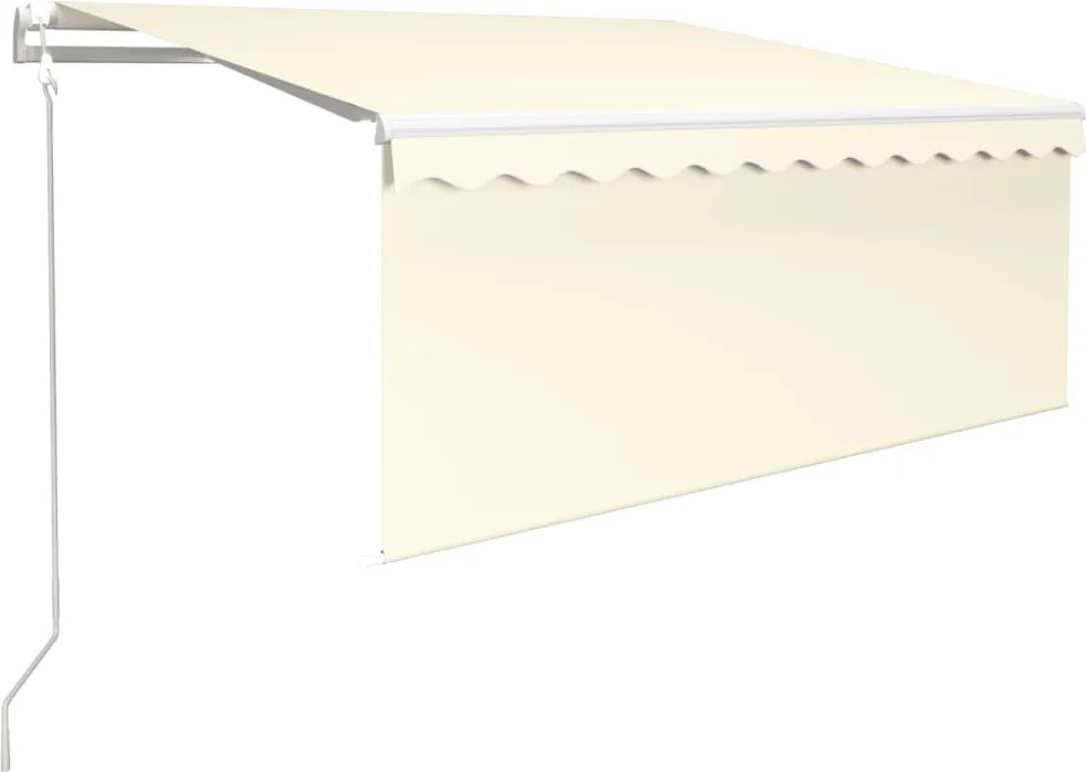 vidaXL Copertină automată cu stor&LED&senzor vânt crem 3,5x2,5 m