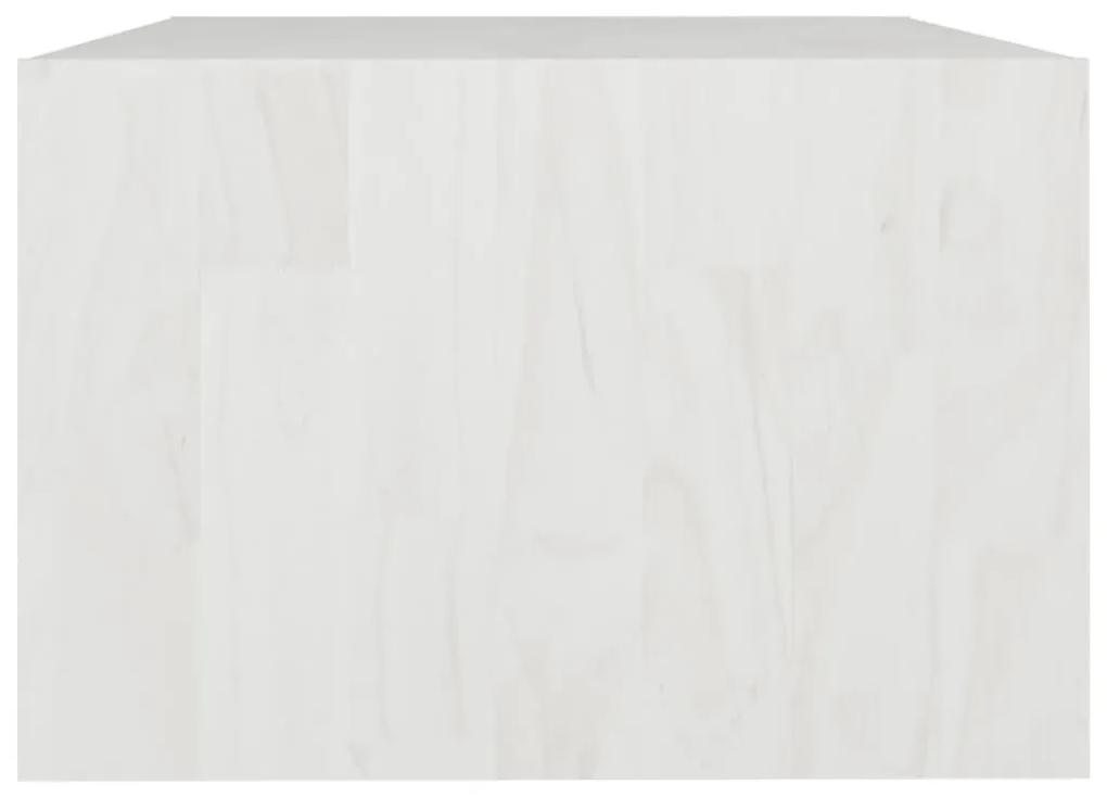 Masuta de cafea, alb, 75x50x33,5 cm, lemn masiv de pin 1, Alb