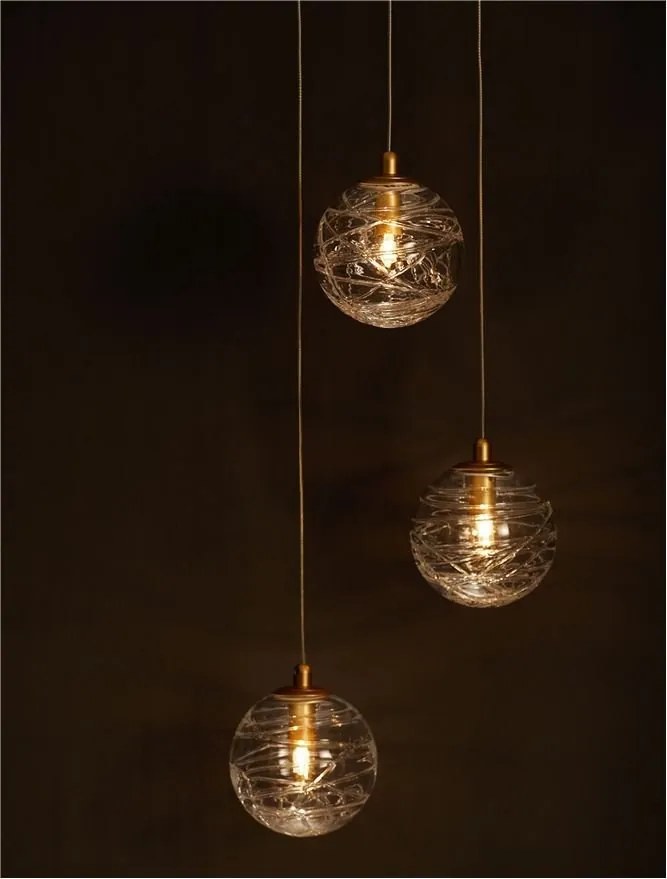 Lustra moderna cu 3 Pendule design decorativ COEN auriu