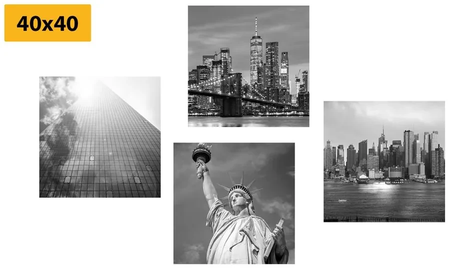 Set tablouri New York în alb-negru