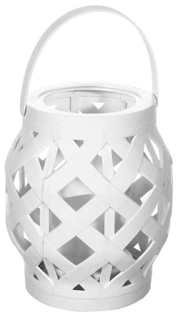 Lampa decorativa din Rattan,alb,cu iluminare LED,10.5x16 cm.