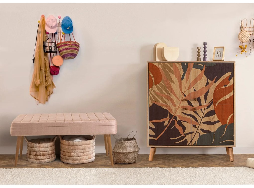 Mobilier pentru hol Maluxe Palm 0900 (Stejar sonoma + Piatră). 1089075