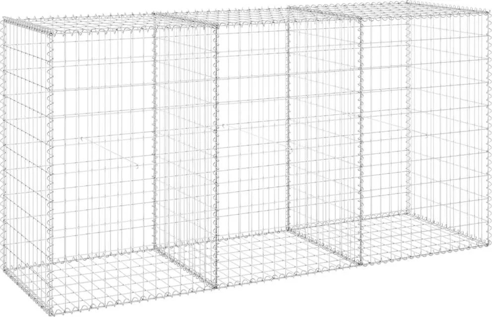 vidaXL Perete gabion cu capace, 200 x 60 x 100 cm, oțel galvanizat