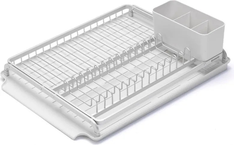 Resigilat: Uscator de vase Brabantia Sinkside 1000205, Tava de scurgere in chiuveta, Suport ustensile, Gri deschis