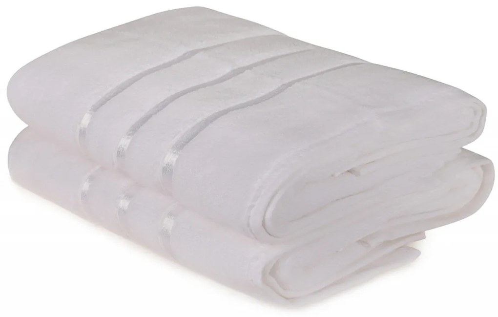 Set 2 Prosoape de Baie Dolce, 70x140 cm, 100% Microfibra, 560 gsm, Alb