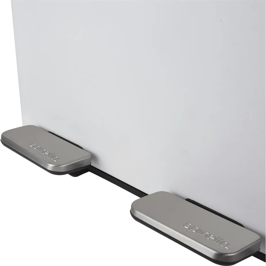 Coș de gunoi alb mat pentru reciclare/cu pedală 2x30 l din oțel Aliya – Spirella