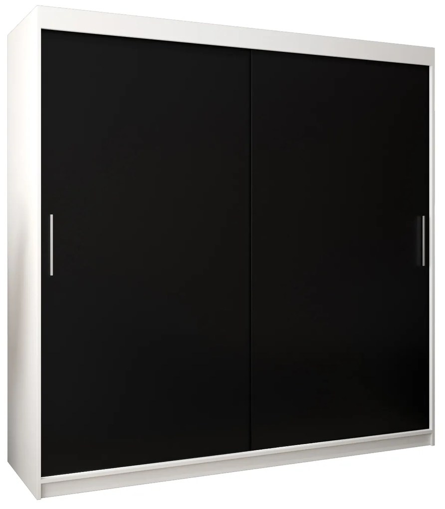 Dulap de haine 200 cm Toki (alb mat + negru mat). 1064846