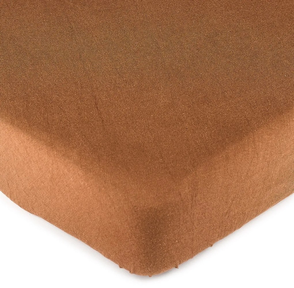 Cearşaf de pat 4Home jersey, maro, 90 x 200 cm