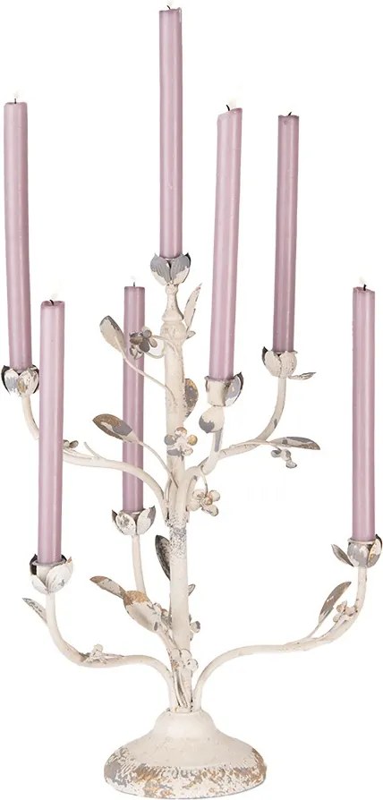 Sfesnic 7 lumanari, alb, din metal, cu aspect vintage, Ø39x51 cm, Bloom