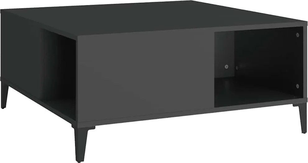 vidaXL Măsuță de cafea, negru, 80x80x36,5 cm, lemn prelucrat