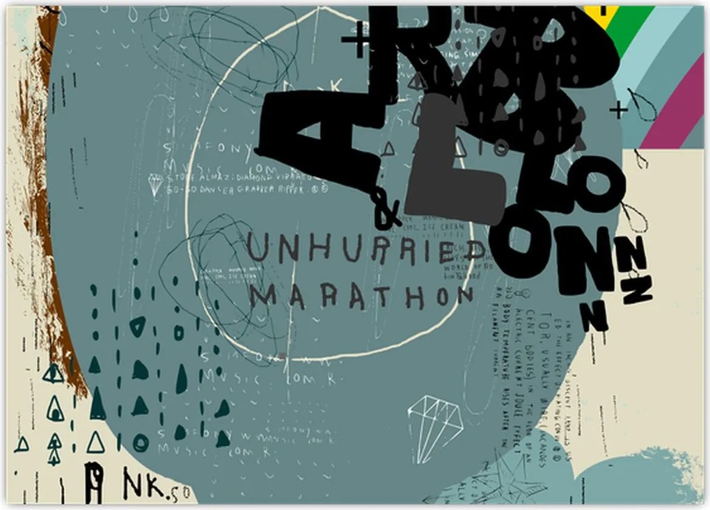 Tablou pe sticlă - Flying balon cu curcubeu (70x50 cm)