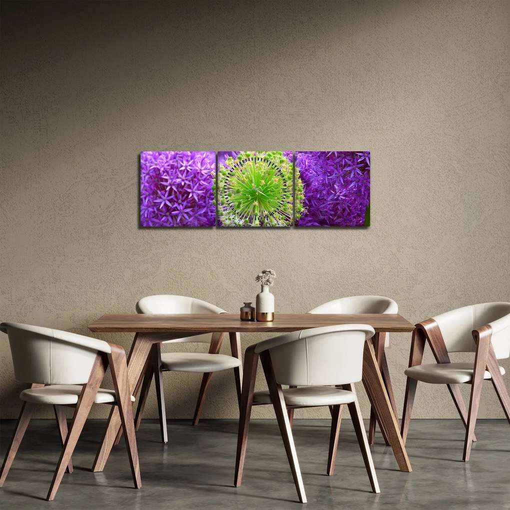Tablou cu floare (cu ceas) (90x30 cm)