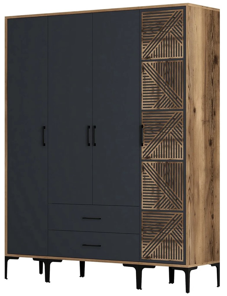 Dulap de haine Kiara STP (Nuc + antracit). 1088414