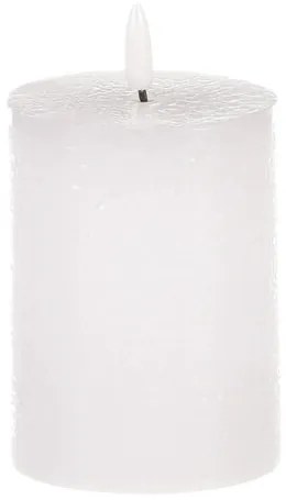 Lumânare LED cu temporizator, albă, suprafața de ceară, 8 x 13 cm