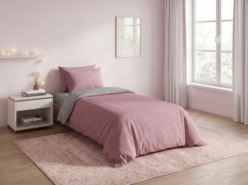 Lenjerie de pat din bumbac VELORIA roz Dimensiune lenjerie de pat: 70 x 80 cm | 140 x 200 cm