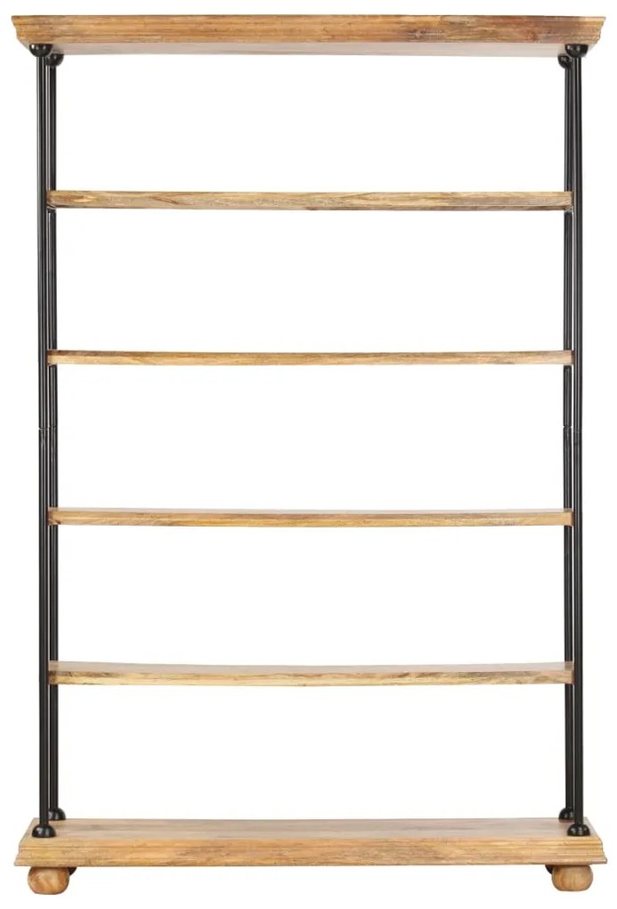 286267 vidaXL Bibliotecă cu 5 rafturi 120x35x180 cm, lemn masiv mango și oțel
