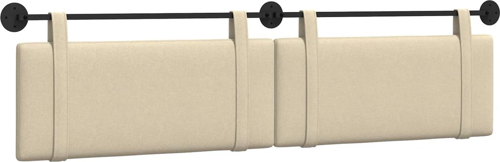 vidaXL Cap de pat suspendat Pe perete Crem 210 x 55 x 5 cm țesătură