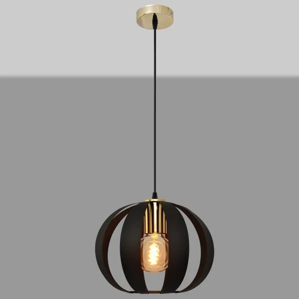 Lustră pe cablu NEWTON 1xE27/15W/230V neagră/aurie