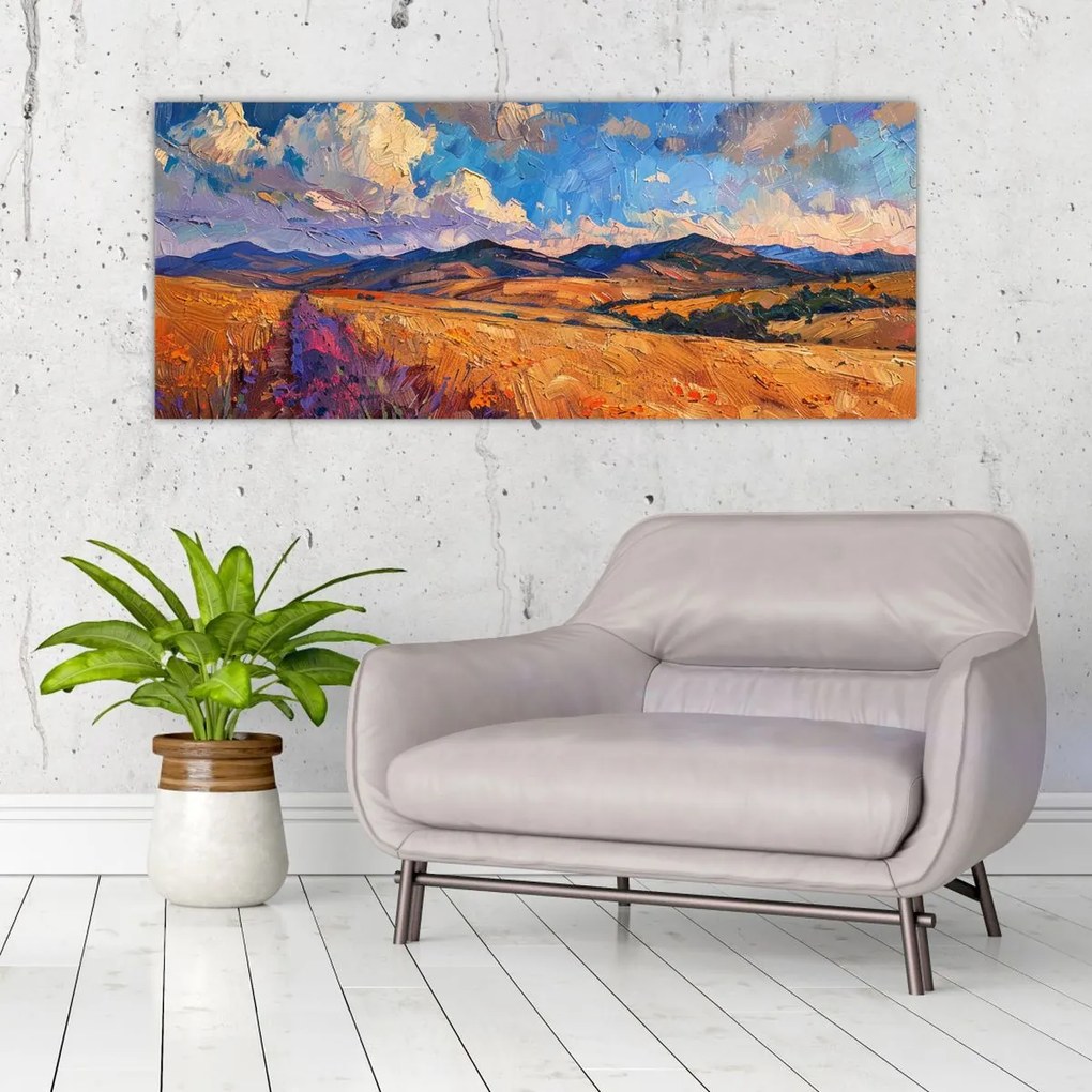 Tablou - Pictură în ulei de peisaj (120x50 cm)