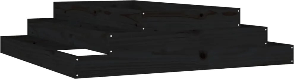 vidaXL Jardinieră, negru, 110x110x27 cm, lemn masiv de pin