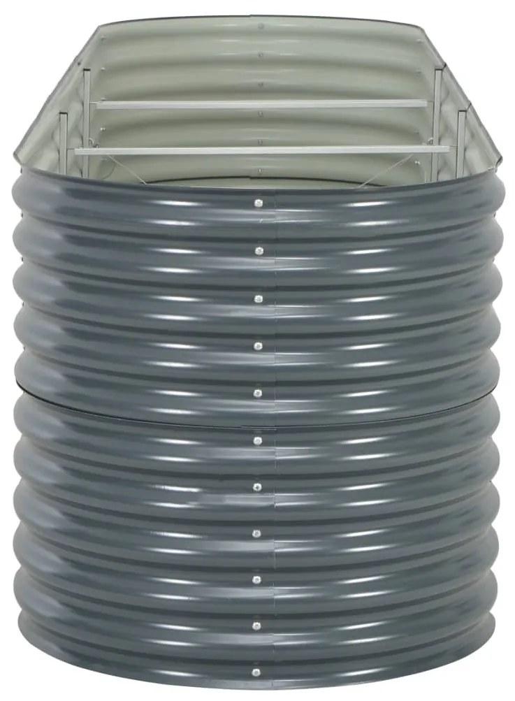 Strat inaltat de gradina, gri, 320 x 80 x 81 cm otel galvanizat 1, Gri, 320 x 80 x 81 cm