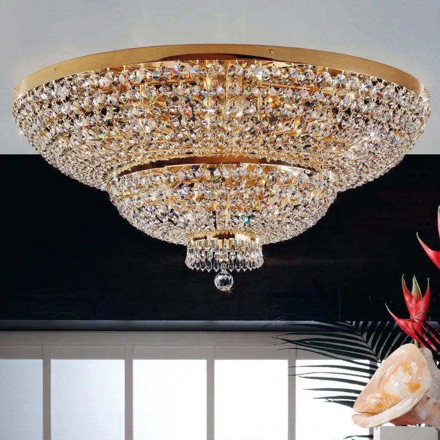 Lustra XXL aplicata cristal Schöler design de lux Sheraton 120cm, 24K gold plated