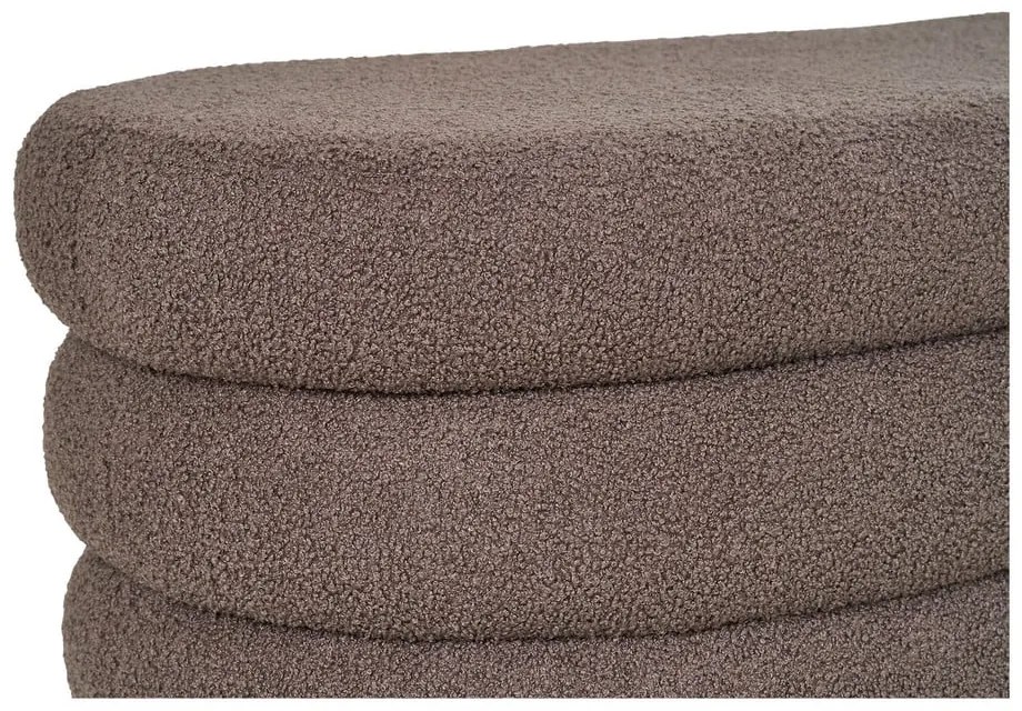 Bancă maro cu tapițerie din țesătură bouclé Dartford – House Nordic