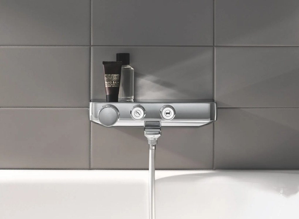 Coloana dus Grohe Vitalio palarie patrata 25 cm, baterie cada/dus termostat SmartControl (26698000 ,34718000)