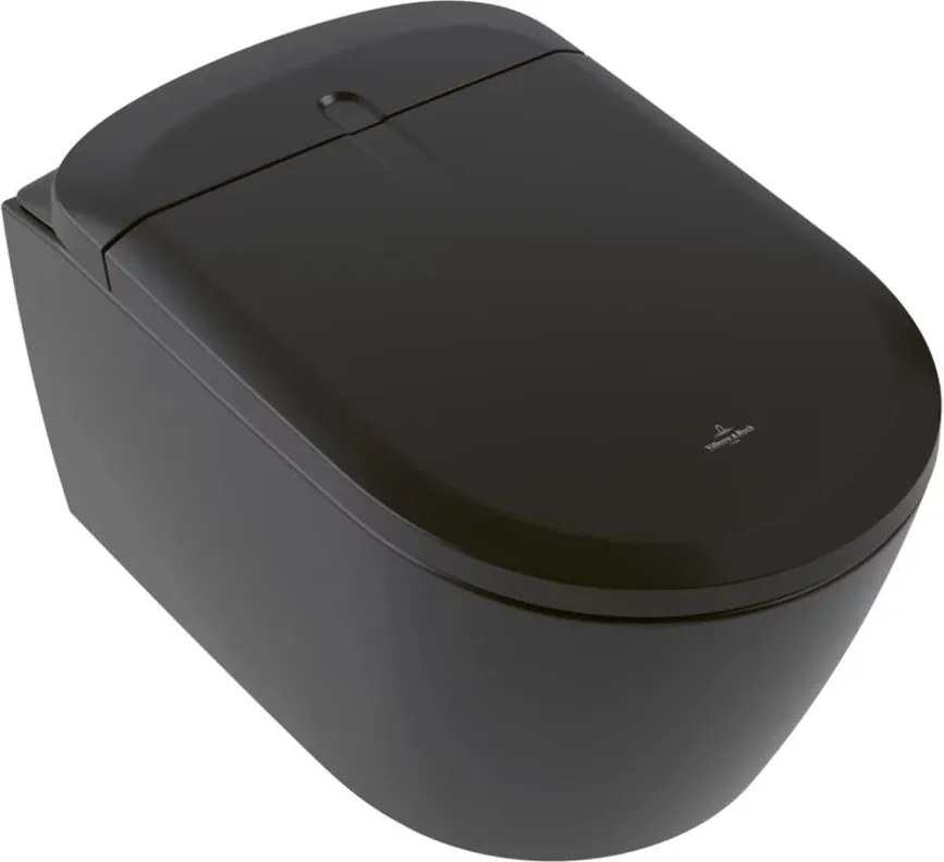 Set vas WC suspendat Villeroy&Boch Supreo Select rimless cu functie de bideu electric si capac softclose negru mat